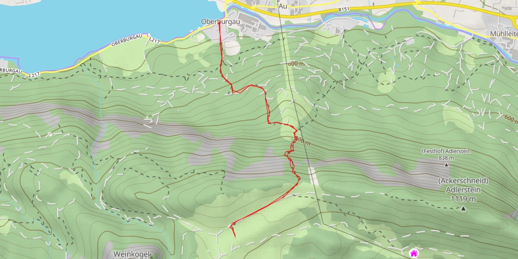 Map of the trail for Kienbergerhütte