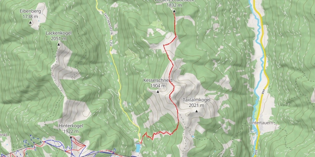 Map of the trail for Vorderes Labeneck