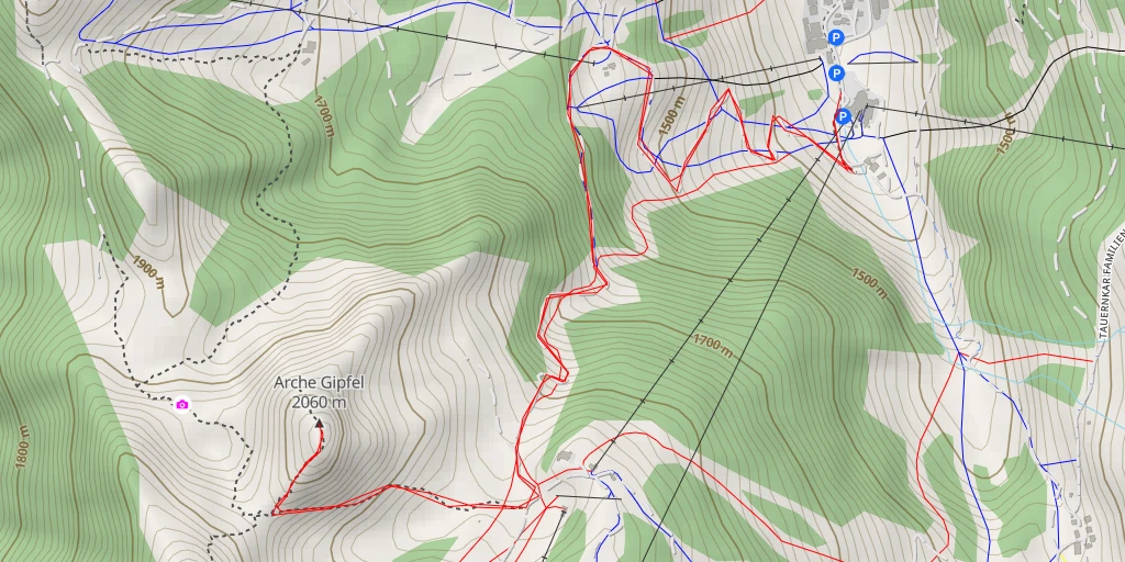 Map of the trail for Arche Gipfel