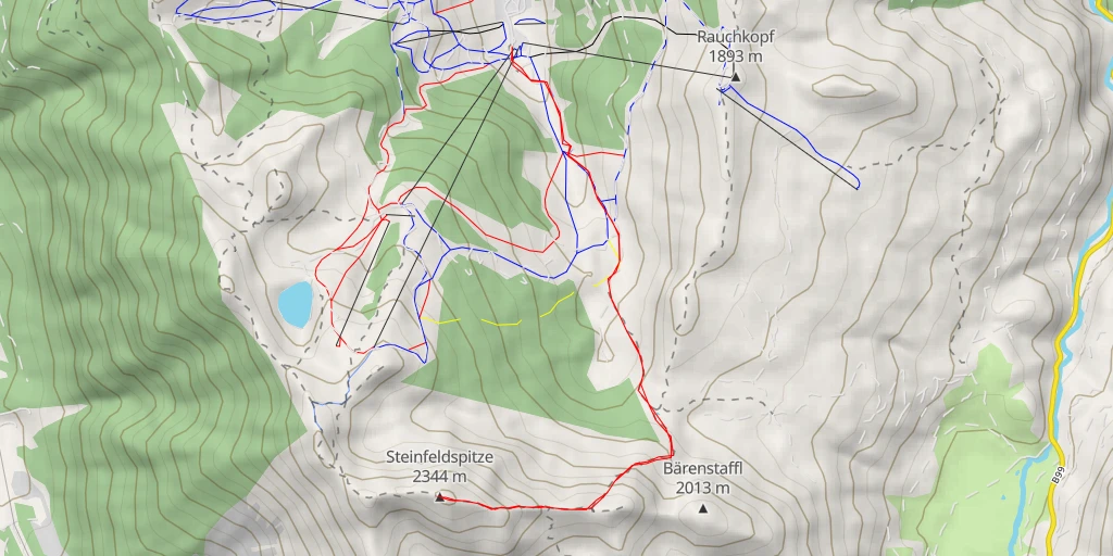 Map of the trail for Steinfeldspitze