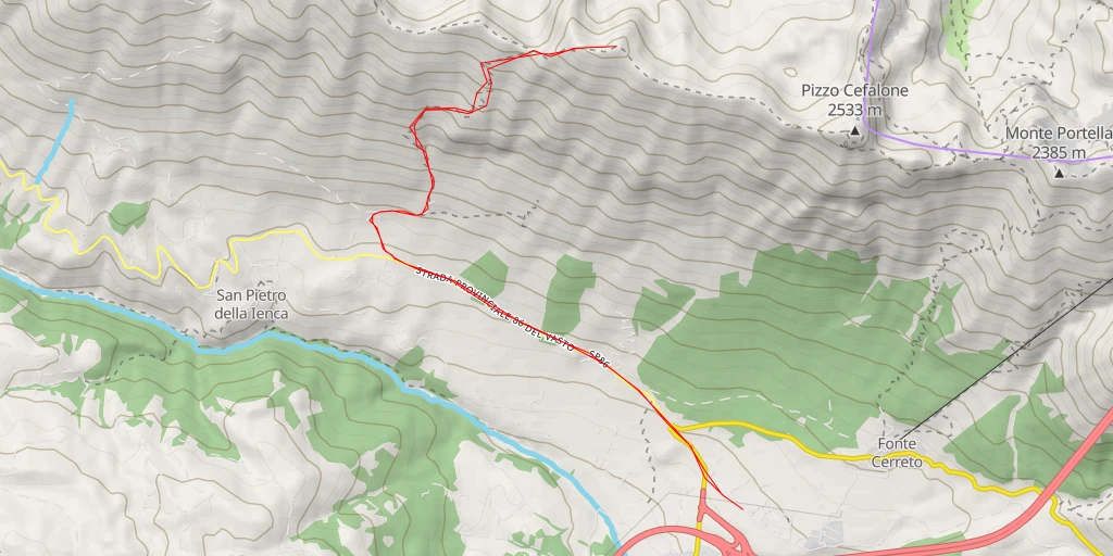 Map of the trail for Cima delle Malecoste