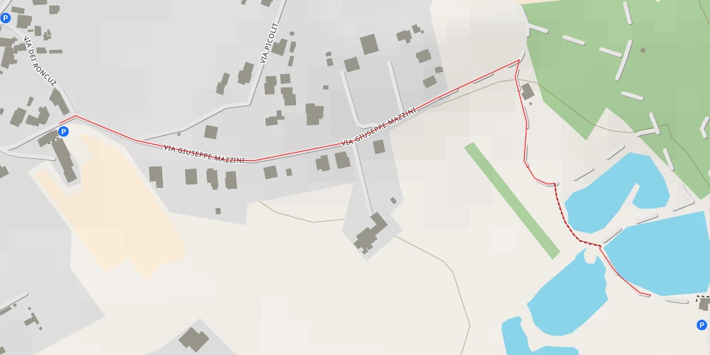 Map of the trail for Parco Laghetti Rossi - Via San Lorenzo