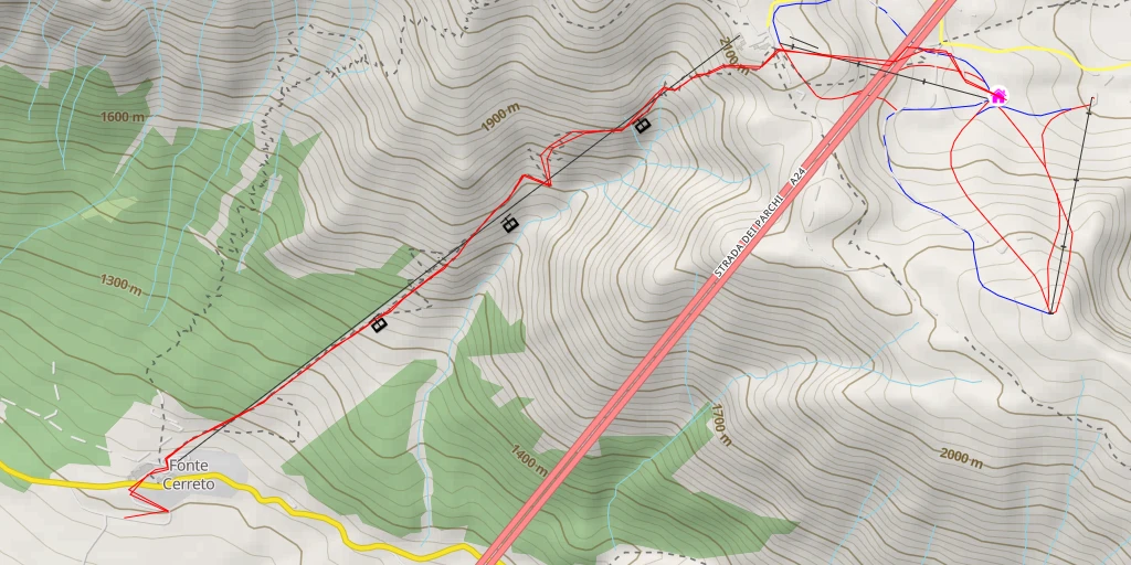 Map of the trail for Rifugio Campo Imperatore