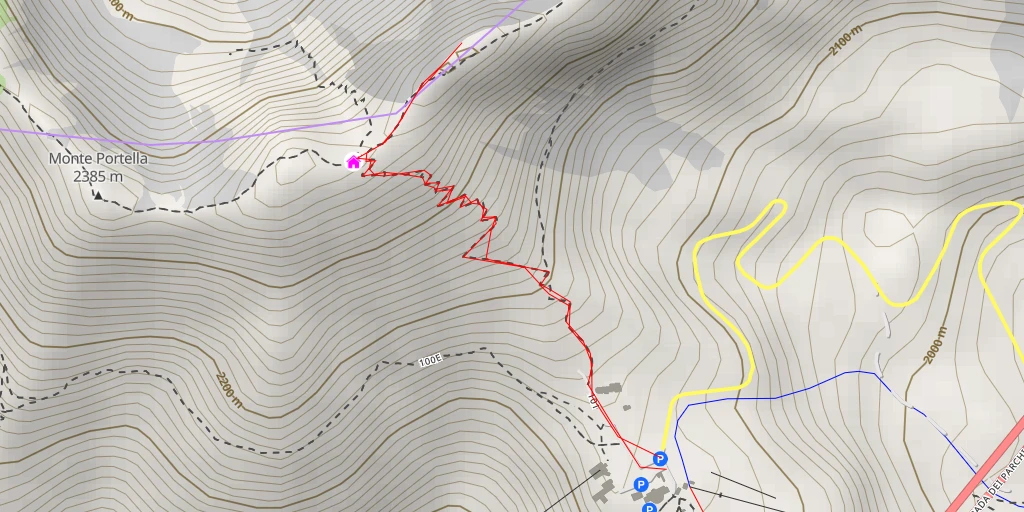 Map of the trail for Picco Confalonieri