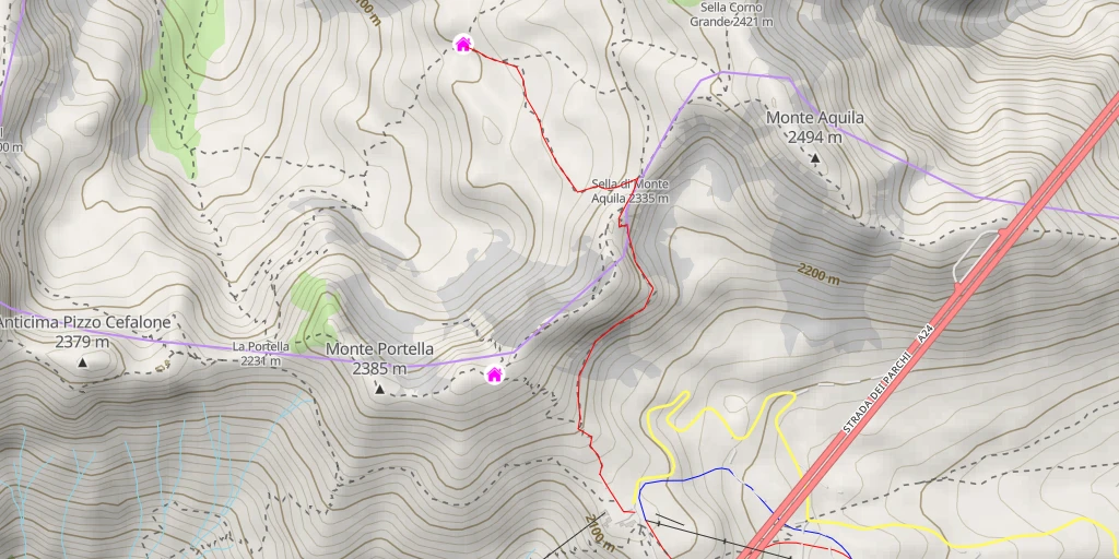 Map of the trail for Rifugio Garibaldi