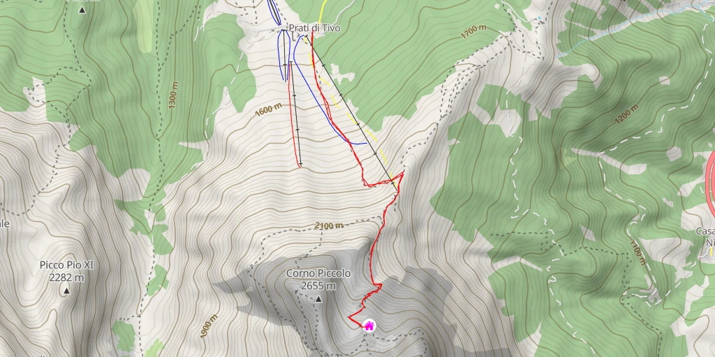 Carte de l'itinéraire :  Rifugio Carlo Franchetti