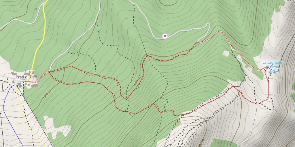 Map of the trail for La Laghetta di Cima Alta