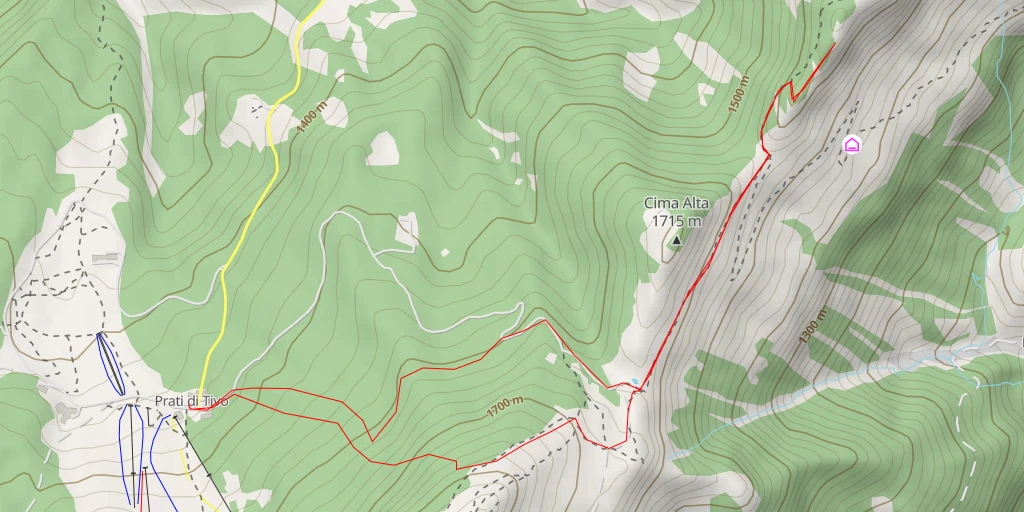 Map of the trail for Vetta sud del Montagnone