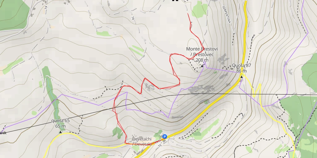 Carte de l'itinéraire :  Strada Antincendio - Strada Antincendio