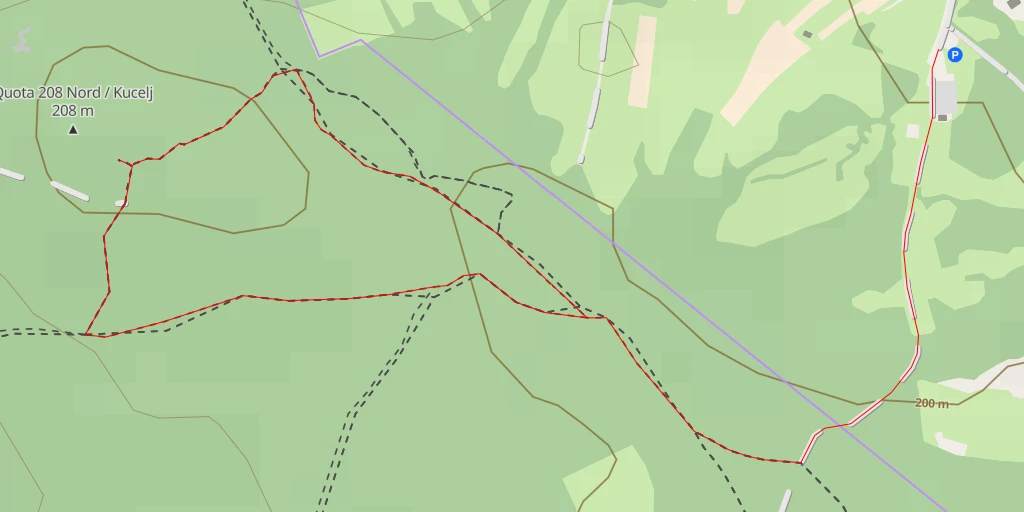 Carte de l'itinéraire :  Quota 208 Nord / Kucelj