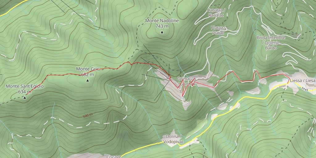 Carte de l'itinéraire :  Monte Sant'Egidio