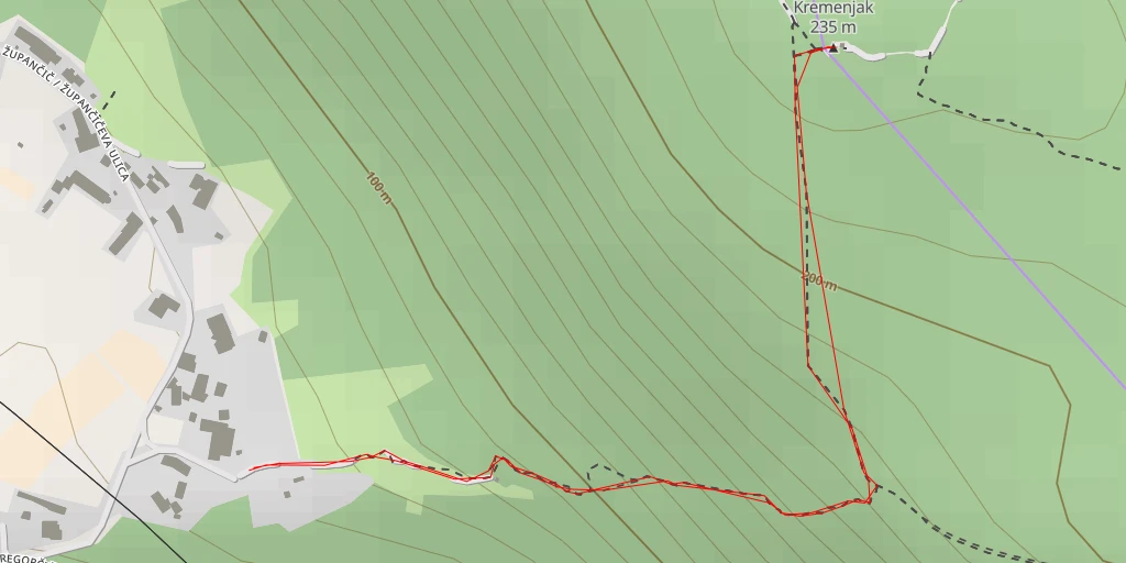 Map of the trail for Kremenjak