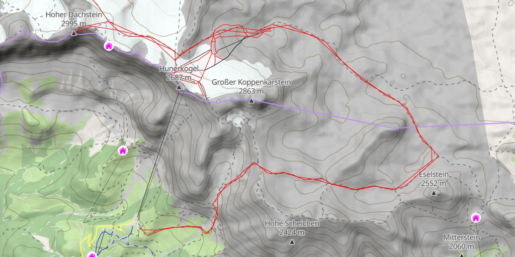 Map of the trail for Hoher Dachstein