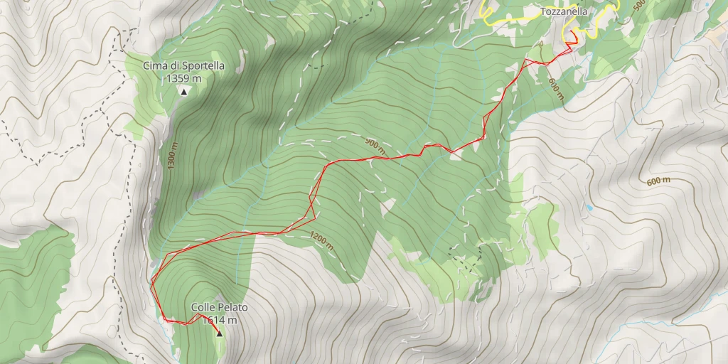 Carte de l'itinéraire :  Croce di Colle Pelato;Colle Pelato