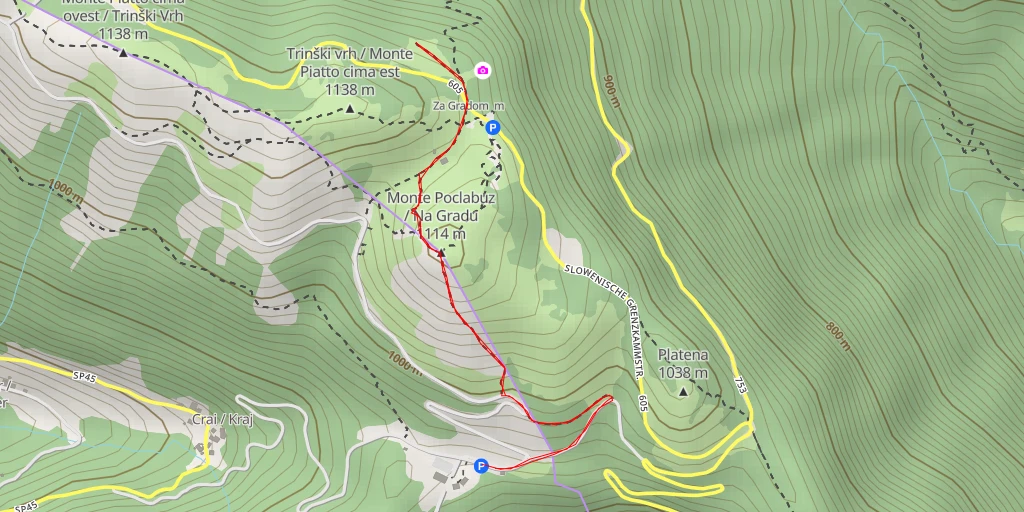 Carte de l'itinéraire :  605