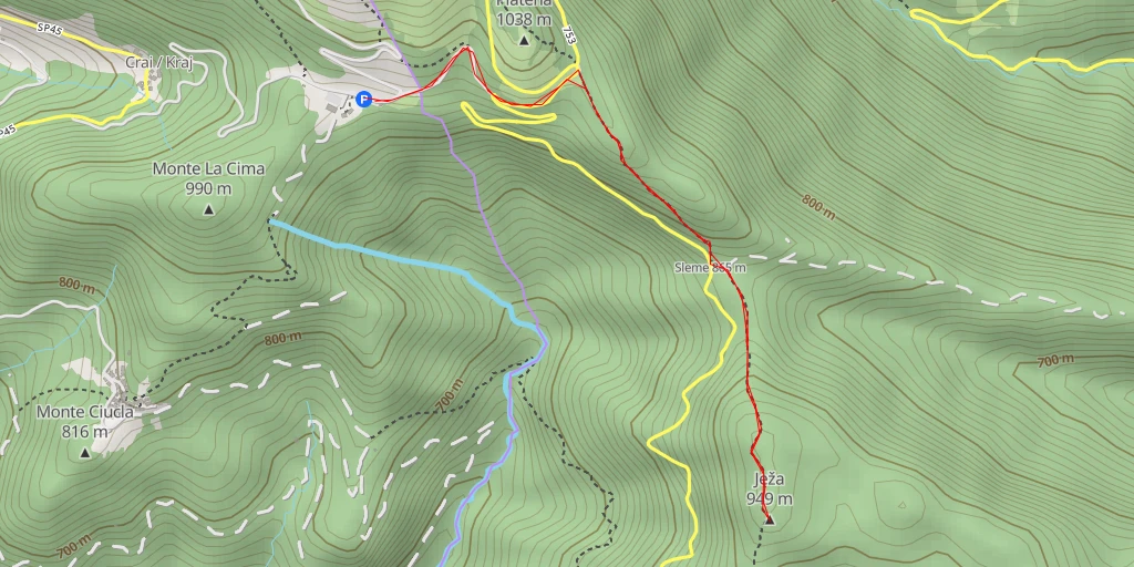 Carte de l'itinéraire :  Ježa