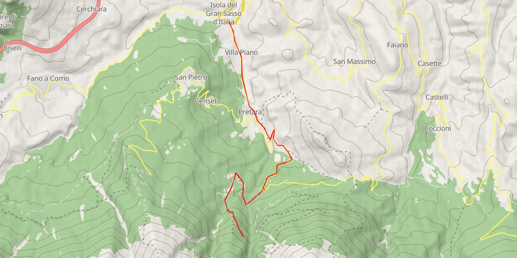 Map of the trail for AI - Enel vecchio rifugio - Isola del Gran Sasso d'Italia