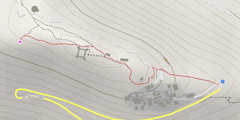 Map of the trail for AI - Chiesa di Santa Maria della Pietà - Calascio