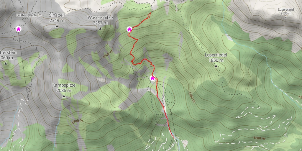 Map of the trail for Hölltal