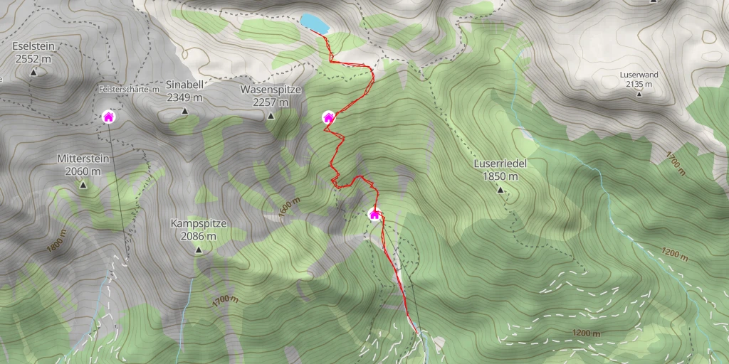 Map of the trail for Silberkarsee