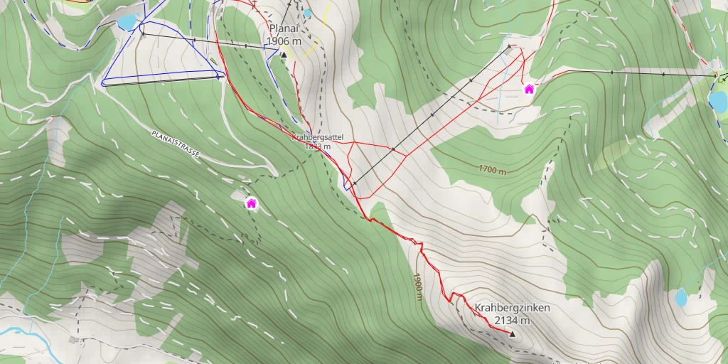 Map of the trail for Krahbergzinken