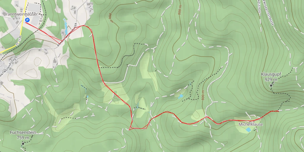 Map of the trail for KW-7 - Franzlsteig