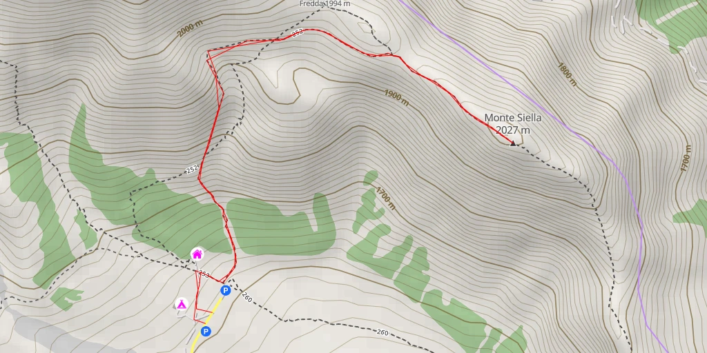 Map of the trail for Monte Siella