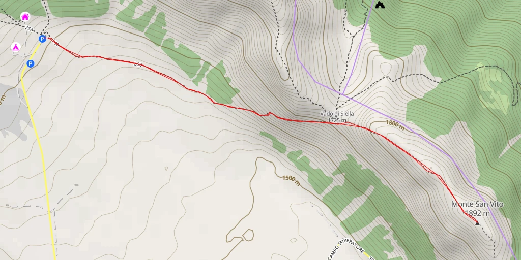 Map of the trail for Monte San Vito