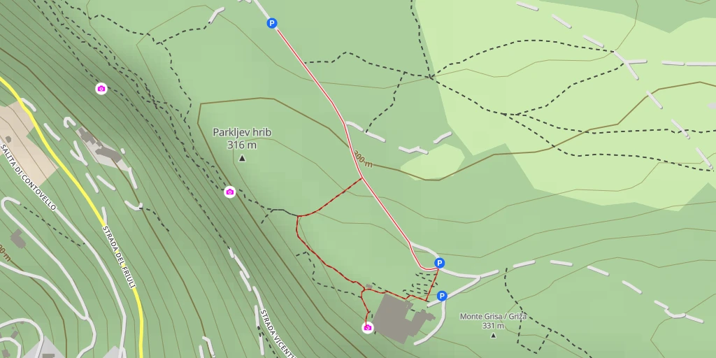 Carte de l'itinéraire :  Strada Vicentina - Trieste