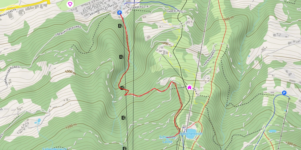 Carte de l'itinéraire :  Schwarze Lacke