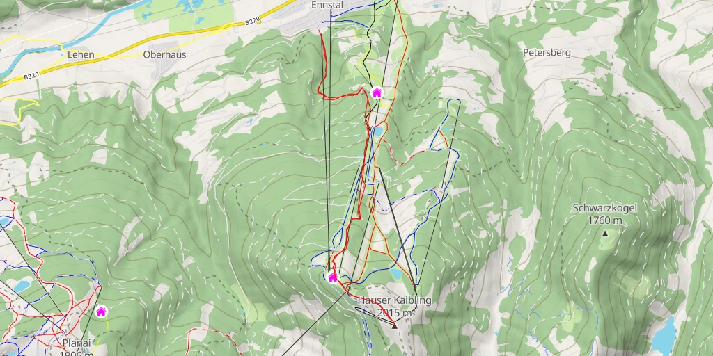 Map of the trail for Hauser Kaibling