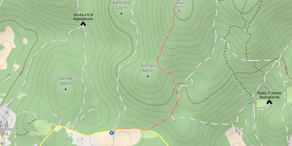 Carte de l'itinéraire :  Kosmatec