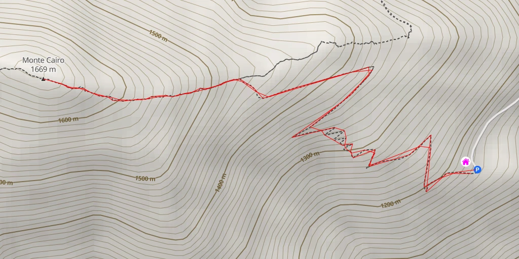 Map of the trail for Monte Cairo