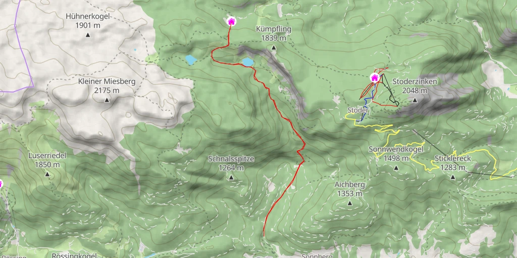 Map of the trail for Schildenwangalm