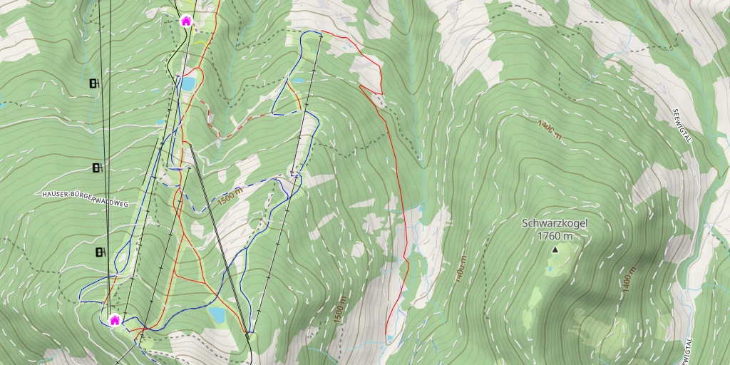 Map of the trail for Schmiedalm