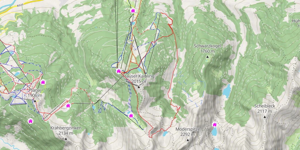 Carte de l'itinéraire :  Bärfallspitze