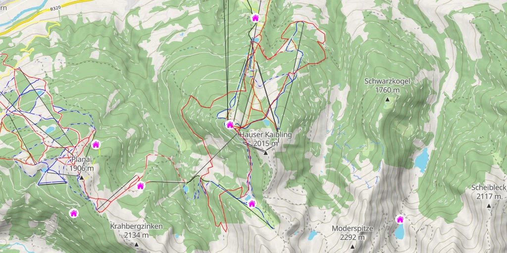 Carte de l'itinéraire :  Höhenweg Planai