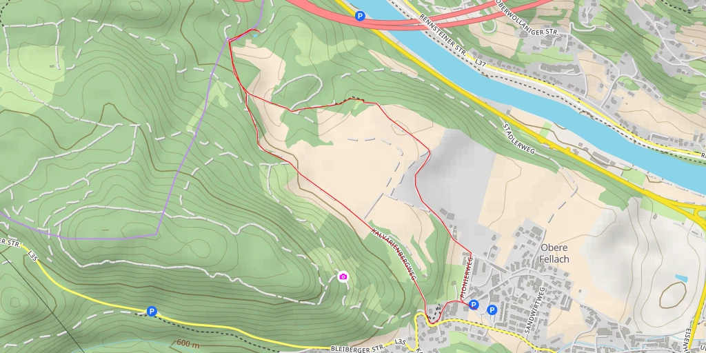 Map of the trail for KN Villach-West - KN Villach-West