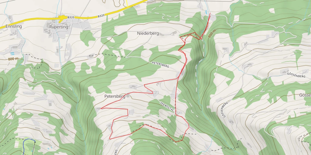 Map of the trail for Petersberg - Petersberg