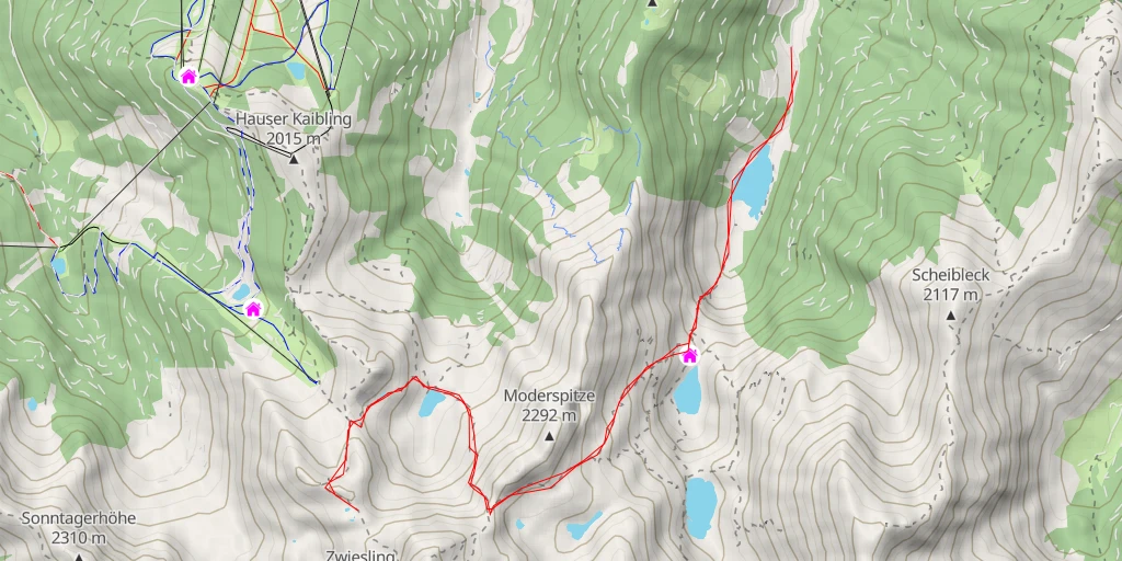 Map of the trail for Kaiblingloch