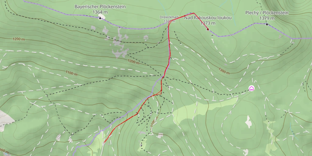 Map of the trail for A. Stifter Dachl - Forststraße-Michllukn