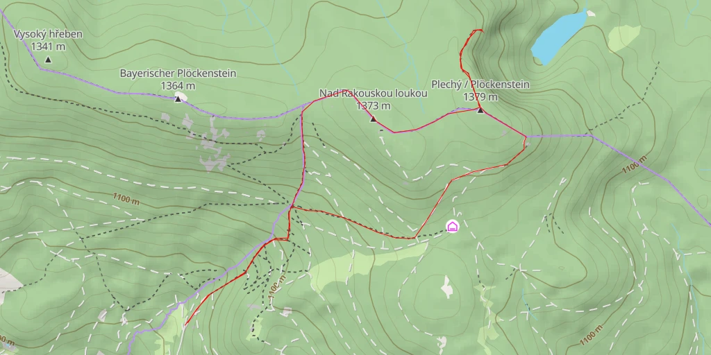 Map of the trail for AI - Výhled na Plešné jezero