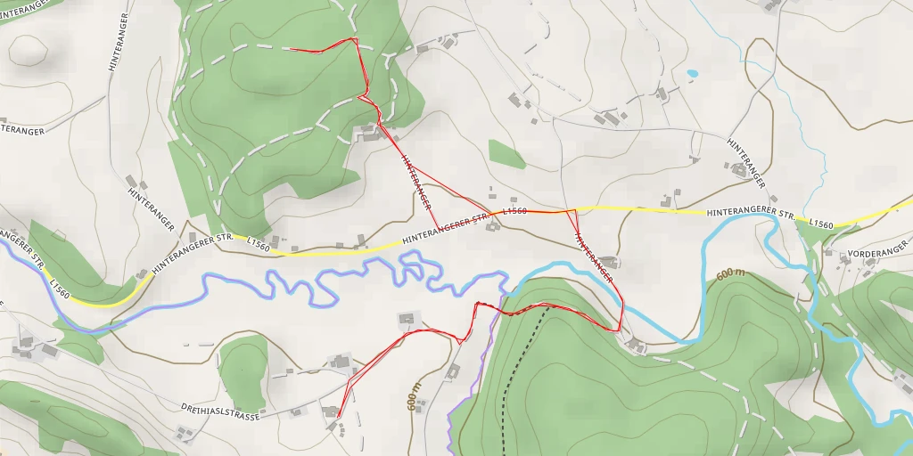 Map of the trail for Güterweg Hinteranger