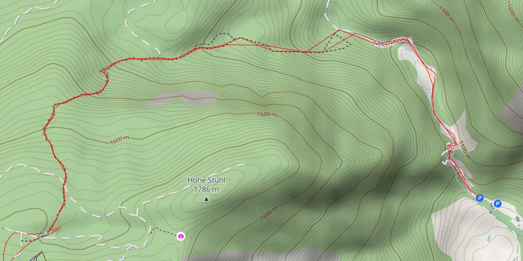 Map of the trail for Rotwandschlagweg