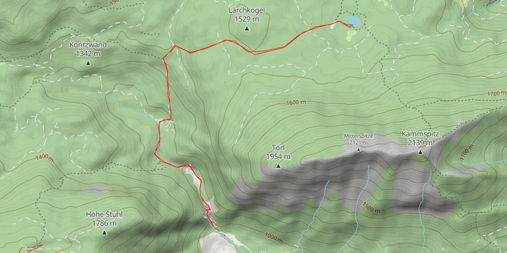 Map of the trail for Miesbodensee