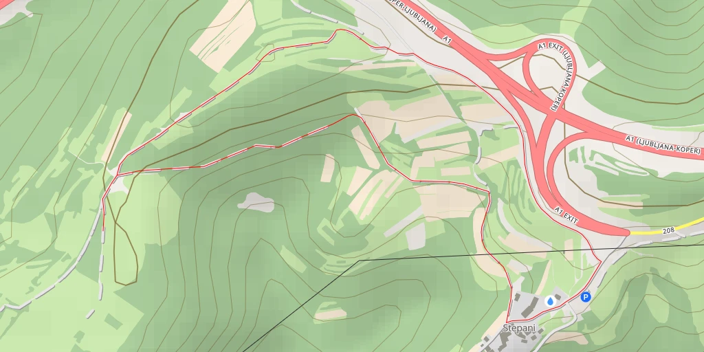 Map of the trail for Sveti Gregor