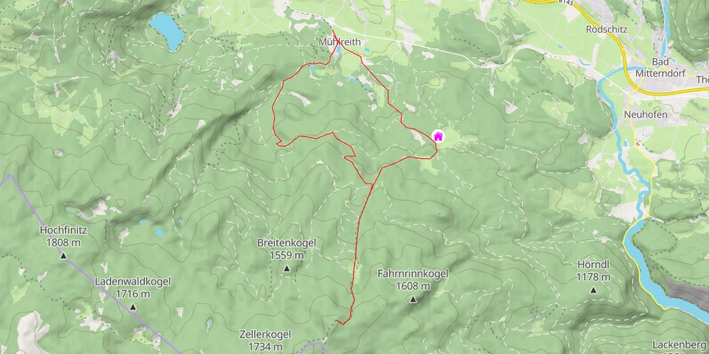 Map of the trail for Hochmühleck