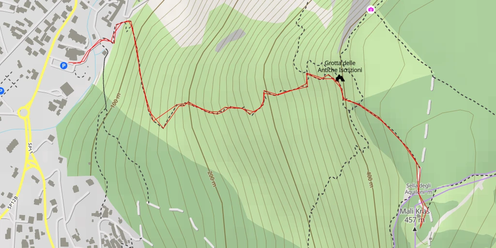 Map of the trail for Mali Kras