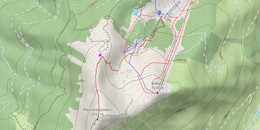 Map of the trail for Pleschnitzzinken