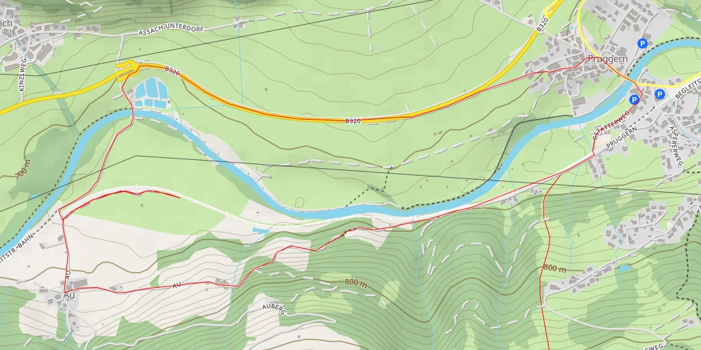 Carte de l'itinéraire :  Au - Au